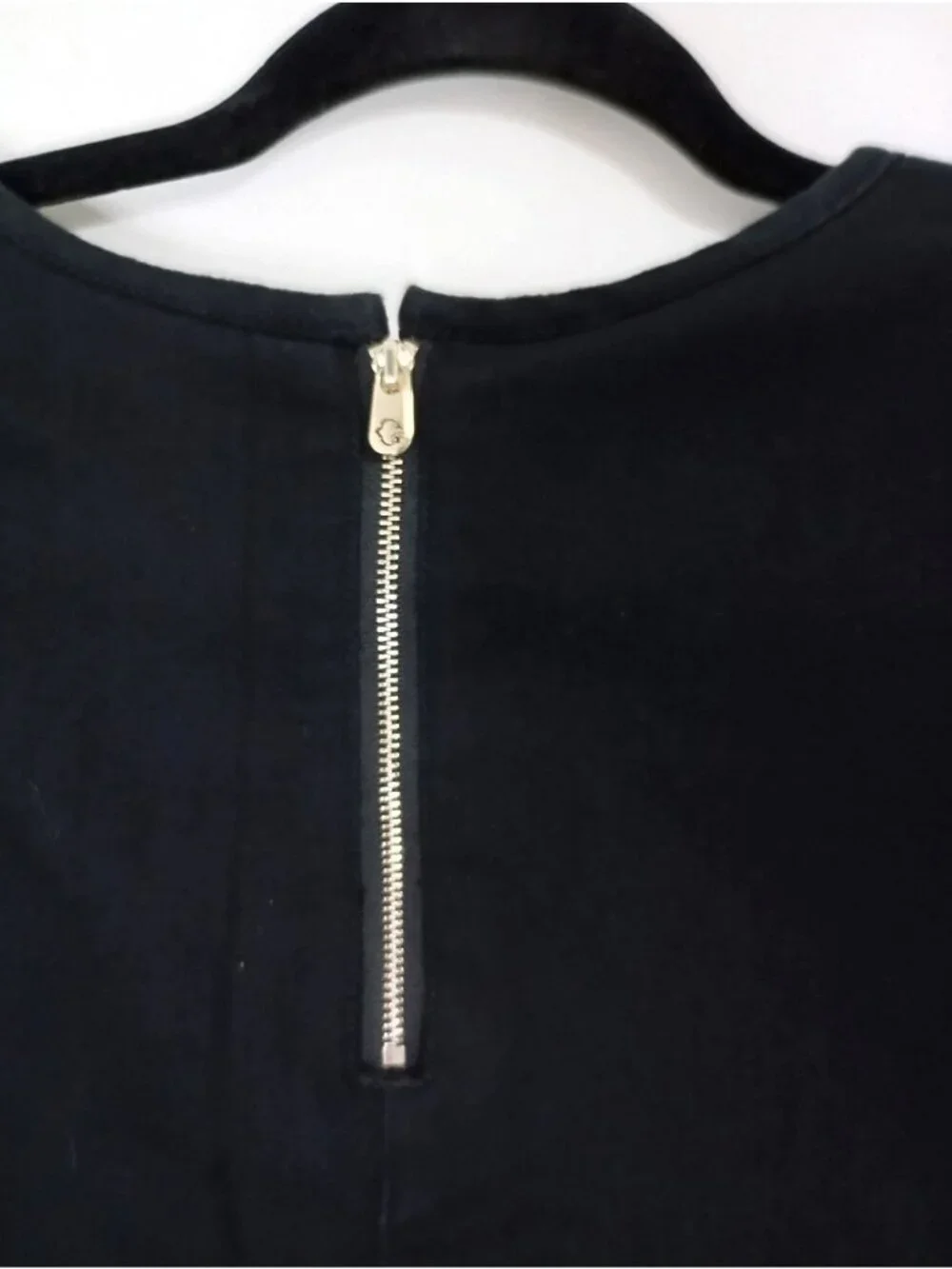 C Wonder Black Short-Sleeve Shift Dress US 8 UK 12 Cotton Blend Minimalist Style